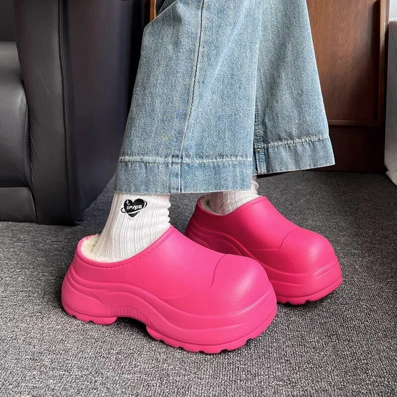 "PINKZ" Fluffy insole, Platform Clog