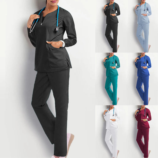 Long Sleeve "RELAX" Women's Scrub Set