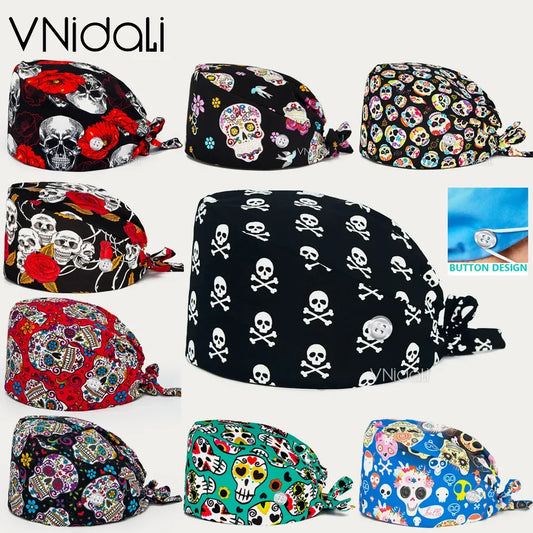 Sugar Skull Cotton surgical cap